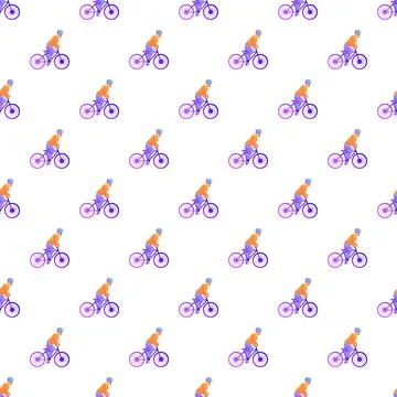 Repeating vector illustration of a man on a bike Stock Illustration