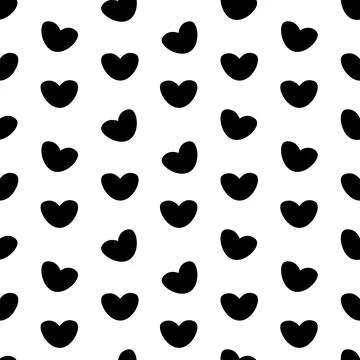 Repeating vector pattern of a bunch of heart silhouettes Endless pattern. Stock Illustration