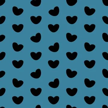 Repeating vector pattern of a bunch of hearts silhouettes. 스톡 일러스트