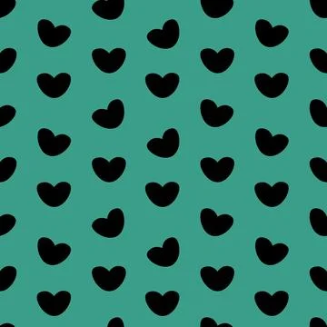 Repeating vector pattern of a bunch of hearts silhouettes. Endless pattern. Stock Illustration