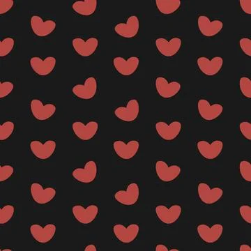 Repeating vector pattern of a bunch of red hearts Endless pattern Seamless. 스톡 일러스트