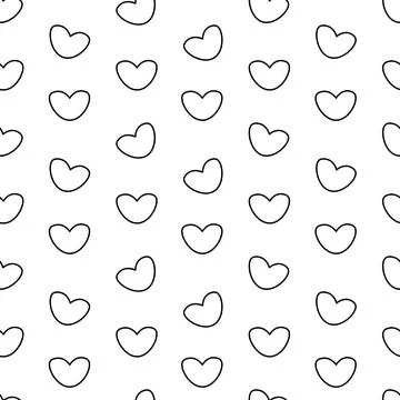Repeating vector pattern of a bunch of rounded heart Endless pattern. Stock Illustration