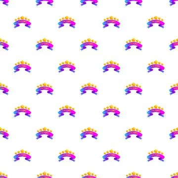 Repeating victory banner pattern with gold stars 스톡 일러스트
