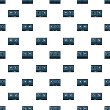 Repeating video call interface screens for virtual meeting Illustrazione stock