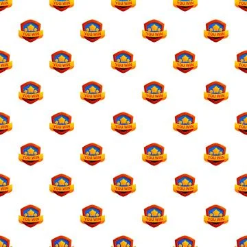 Repeating video game win shield pattern background Stock Illustration