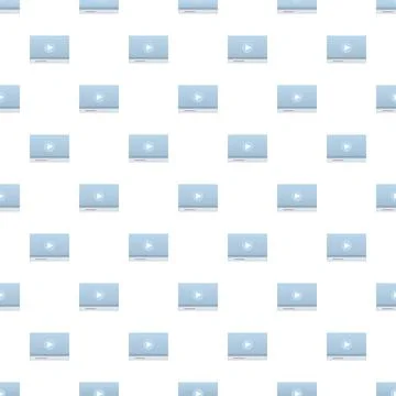 Repeating video player interface pattern for streaming background Stock Illustration