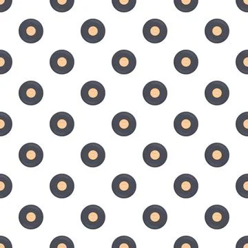 Repeating vinyl record pattern creating a vintage background Illustrazione stock