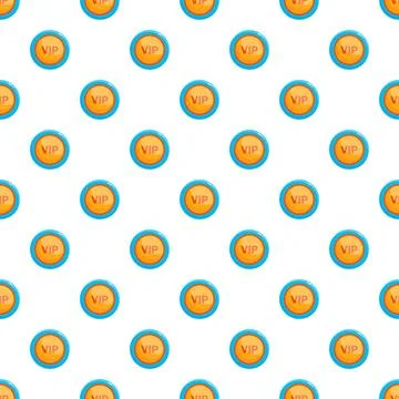 Repeating vip button icons on white background Stock Illustration