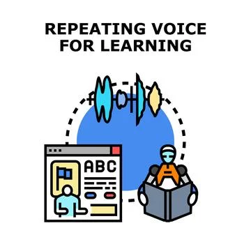 Repeating voice for digital learning concept Stock Illustration