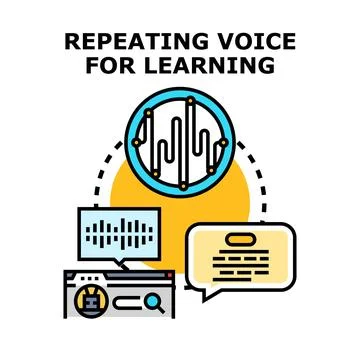 Repeating voice for language learning application concept Stock Illustration