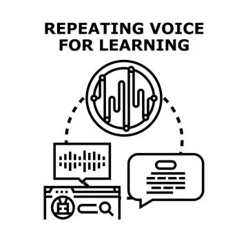 Repeating voice for language learning application concept Stock Illustration