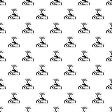 Repeating volcano icon pattern showing eruption concept イラスト素材