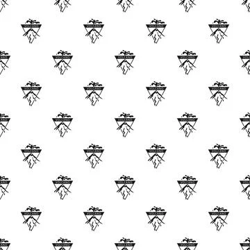 Repeating volcano logo pattern on white background Stock Illustration
