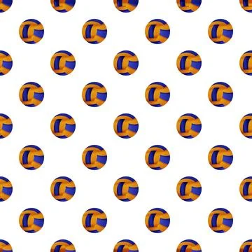 Repeating volleyball pattern creating a seamless sports background Stock Illustration