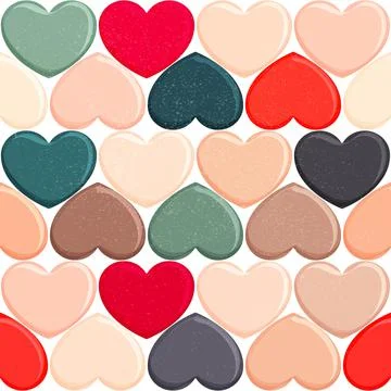 Repeating voluminous hearts on the background Stock Illustration