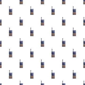 Repeating walkie talkie pattern for vintage communication device theme Stock Illustration