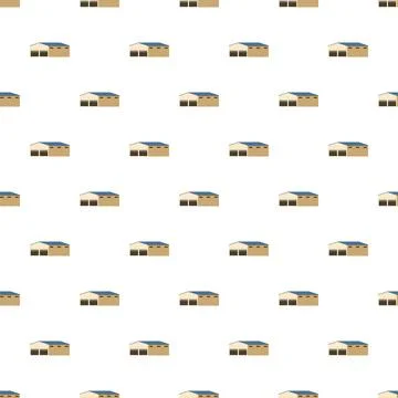 Repeating warehouse buildings creating industrial storage pattern Stock Illustration