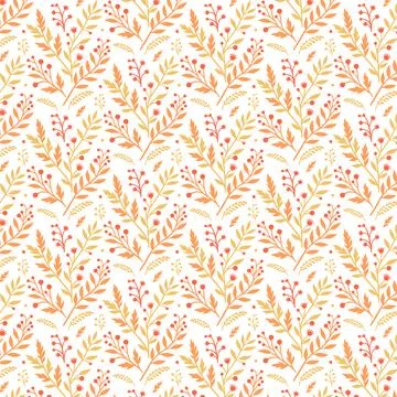 Repeating watercolor floral pattern with soft wildflowers Stock Illustration