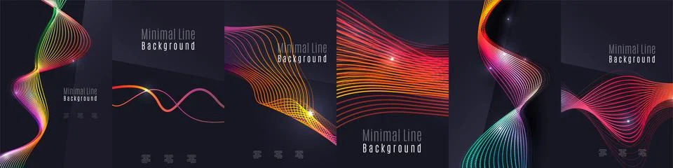Repeating wave lines backdrop of black background, these lines create a visually Stock Illustration