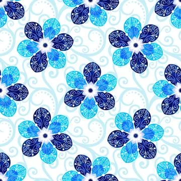 Repeating white floral pattern Stock Illustration