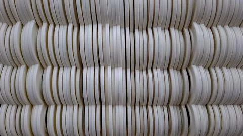Repeating White Plastic Rings Abstract Background Texture Pattern Stock Photos