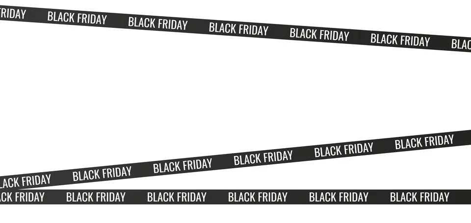 Repeating white text black friday on black tape Stock Illustration