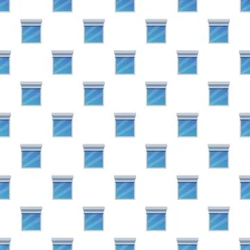 Repeating window pattern with blue glass and frame Stock Illustration