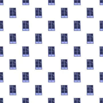 Repeating window pattern with cobwebs on white background Illustrazione stock
