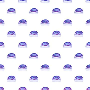 Repeating winter aurora borealis landscape pattern design イラスト素材
