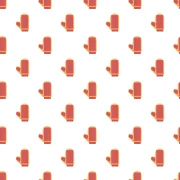 Repeating winter mitten pattern forming seamless background Illustrazione stock