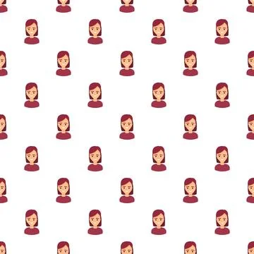 Repeating woman avatar pattern creating a seamless background Stock Illustration