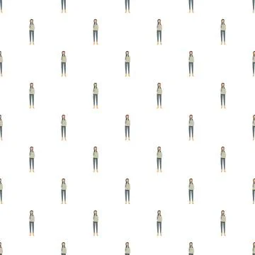Repeating woman pattern creating seamless background design Illustrazione stock