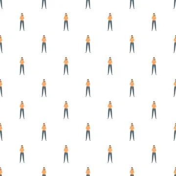 Repeating woman pattern creating seamless background design イラスト素材