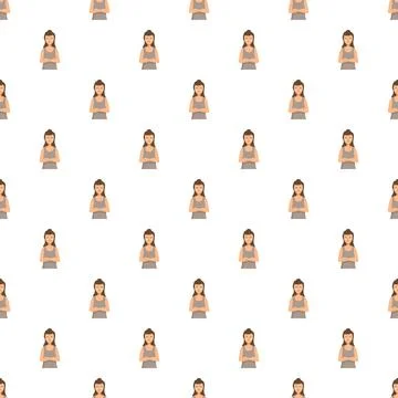 Repeating woman pattern with crossed arms illustration Illustrazione stock