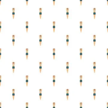 Repeating woman pattern doing stretching exercise Stockillustratie