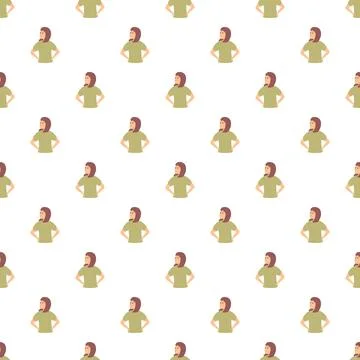 Repeating woman pattern illustration on seamless background イラスト素材