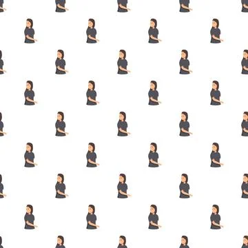 Repeating woman profile pattern for seamless background 스톡 일러스트