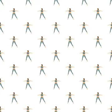 Repeating woman yoga pose pattern for fitness concept Stock Illustration