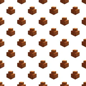 Repeating wooden blocks creating a pixel art texture Illustrazione stock