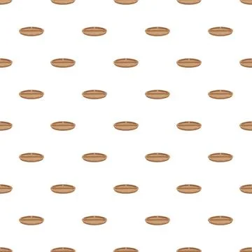 Repeating wooden oval trays creating seamless pattern Stock Illustration