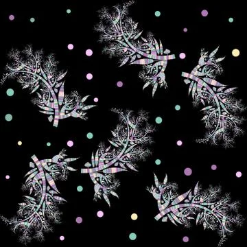 Repeating woody fantasy vector pattern Stock Illustration