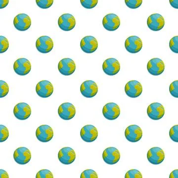 Repeating world globe pattern on white background Stock Illustration