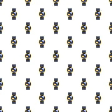 Repeating wristwatch accessories creating time modern pattern Stock Illustration