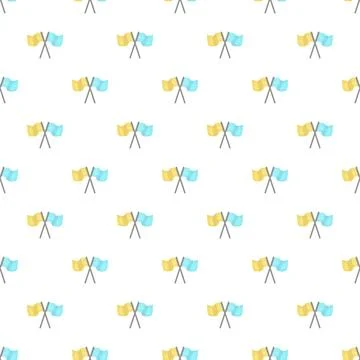 Repeating yellow and blue semaphore flags pattern イラスト素材