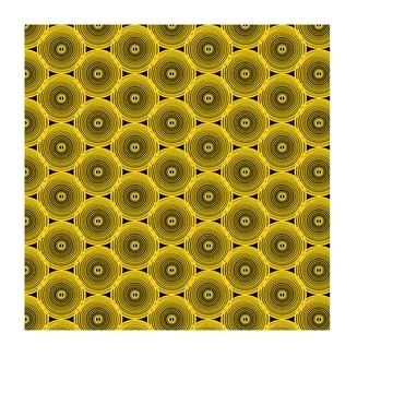 Repeating Yellow Black Concentric Rings Grid Pattern Illustrazione stock
