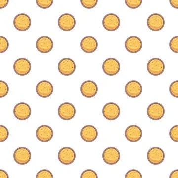 Repeating yellow bowls seamless pattern illustration background Stock Illustration
