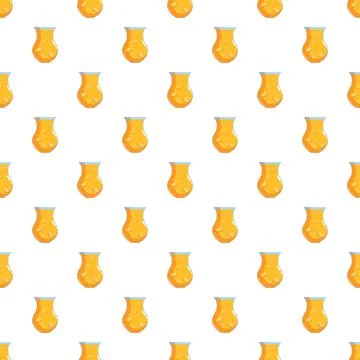 Repeating yellow small tea glass seamless pattern Stock Illustration