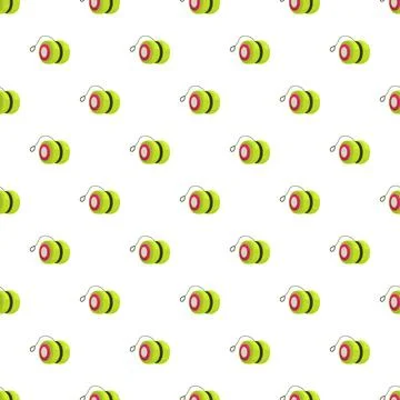 Repeating yo yo toys forming a playful seamless pattern Stock Illustration
