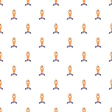 Repeating yoga pattern for meditation and wellness background Stock Illustration