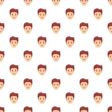 Repeating young man cartoon face pattern design Illustrazione stock